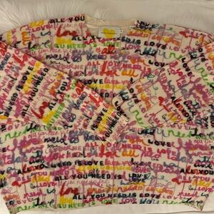 Kerri Rosenthal Cashmere XL EUC all you need is love sweater